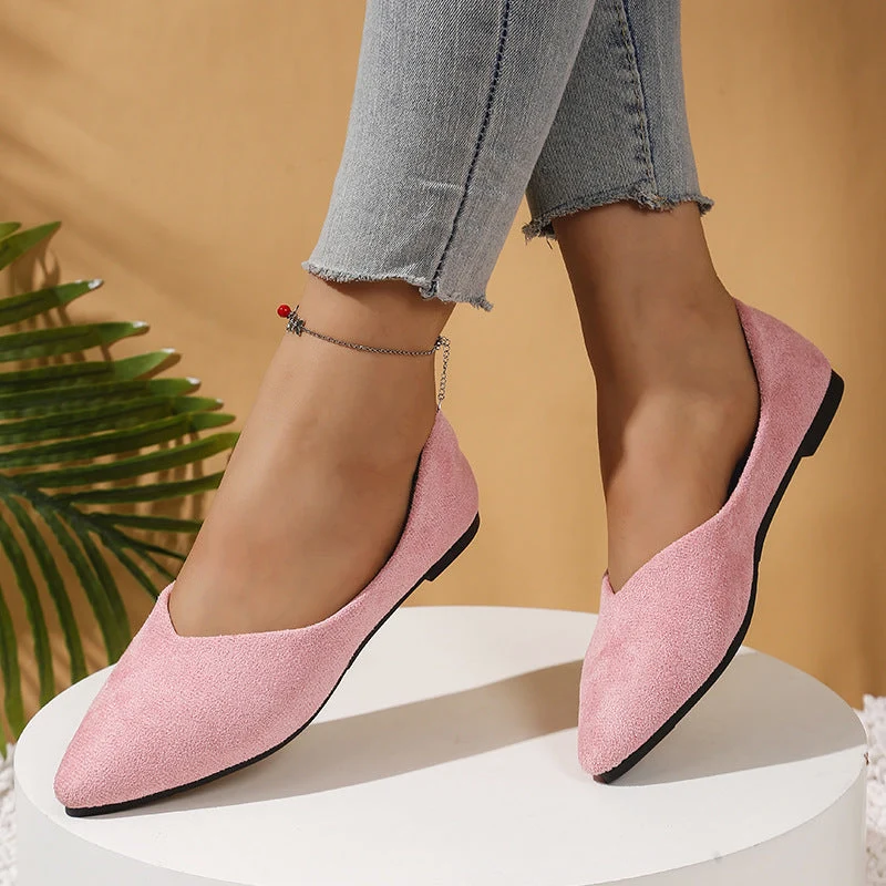 Damen elegante Ballerina-Schuhe mit spitzem Design und komfortabler Innensohle
