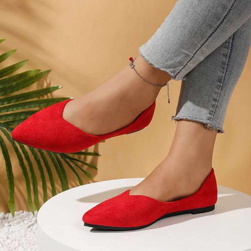 Damen elegante Ballerina-Schuhe mit spitzem Design und komfortabler Innensohle