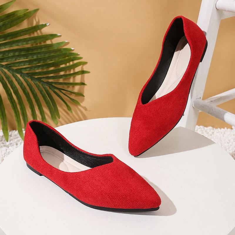 Damen elegante Ballerina-Schuhe mit spitzem Design und komfortabler Innensohle