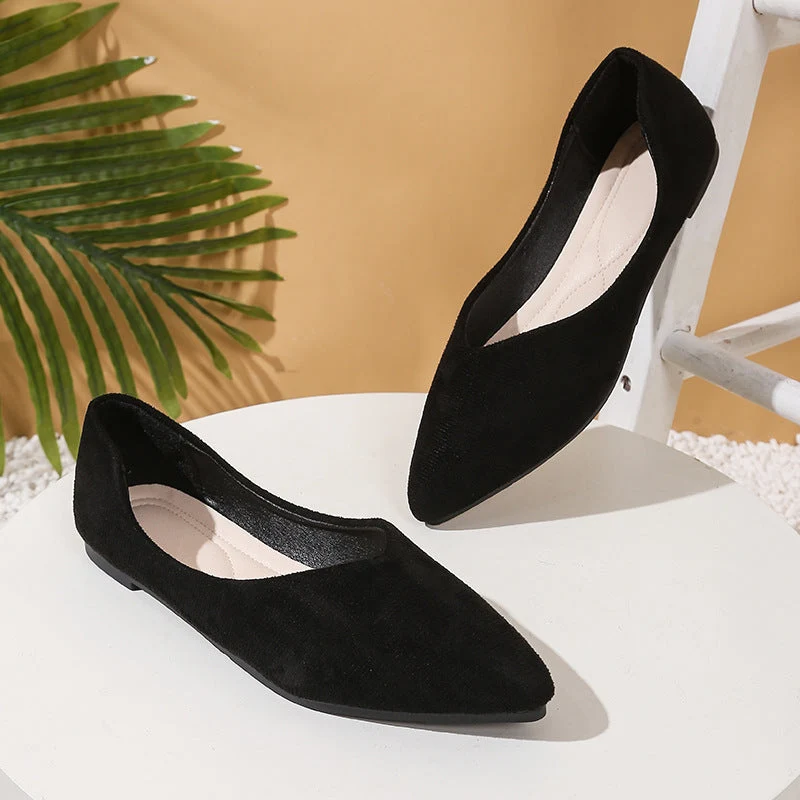 Damen elegante Ballerina-Schuhe mit spitzem Design und komfortabler Innensohle