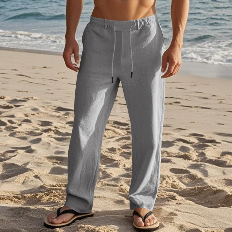 Herren Bequeme Strandhose mit verstellbarem Kordelzug und leichten Materialien