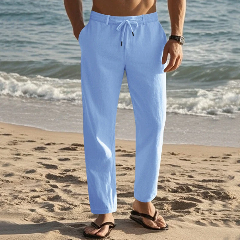 Herren Bequeme Strandhose mit verstellbarem Kordelzug und leichten Materialien