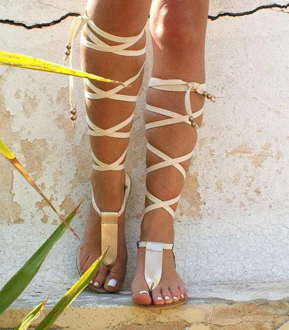 Damen Gladiatoren-Sandalen mit kunstvollem Riemendesign