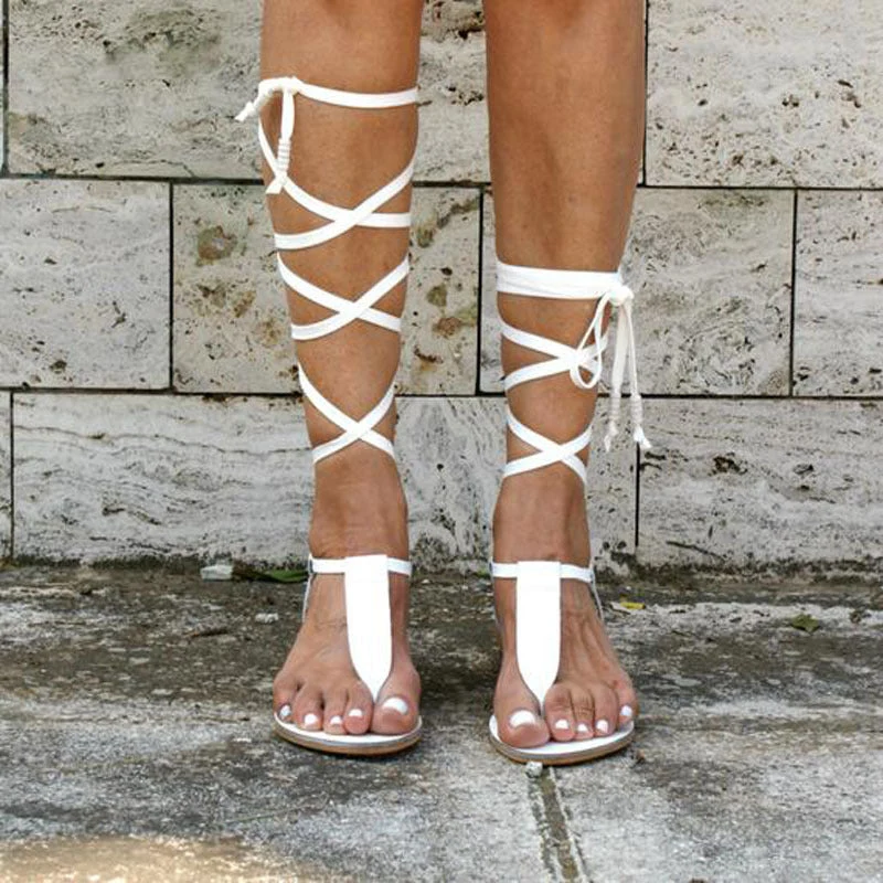 Damen Gladiatoren-Sandalen mit kunstvollem Riemendesign