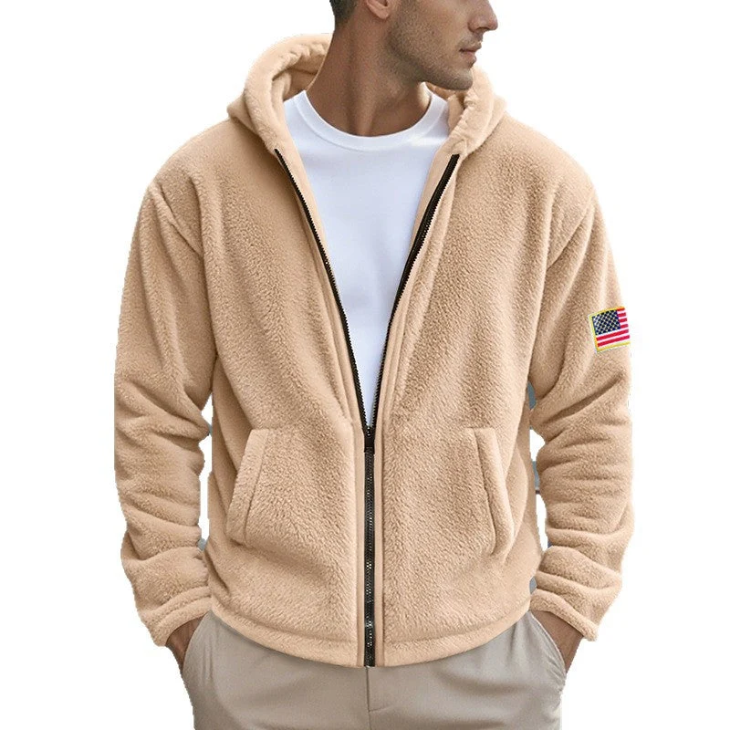 Herren gemütlicher Kapuzenpullover aus weichem Fleece mit bequemem Schnitt Nord Taschen