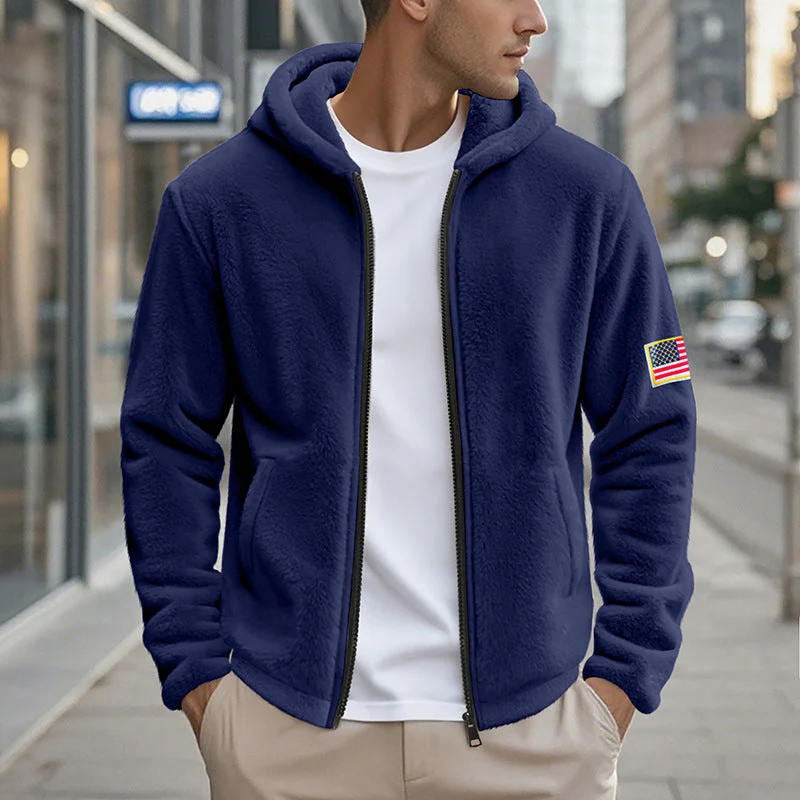 Herren gemütlicher Kapuzenpullover aus weichem Fleece mit bequemem Schnitt Nord Taschen