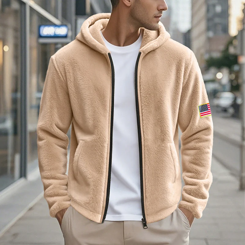Herren gemütlicher Kapuzenpullover aus weichem Fleece mit bequemem Schnitt Nord Taschen