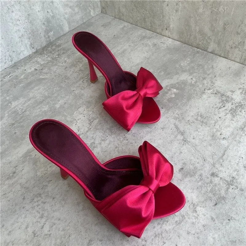 Damen High Heel Sandalen mit kunstvollem Schleifendesign