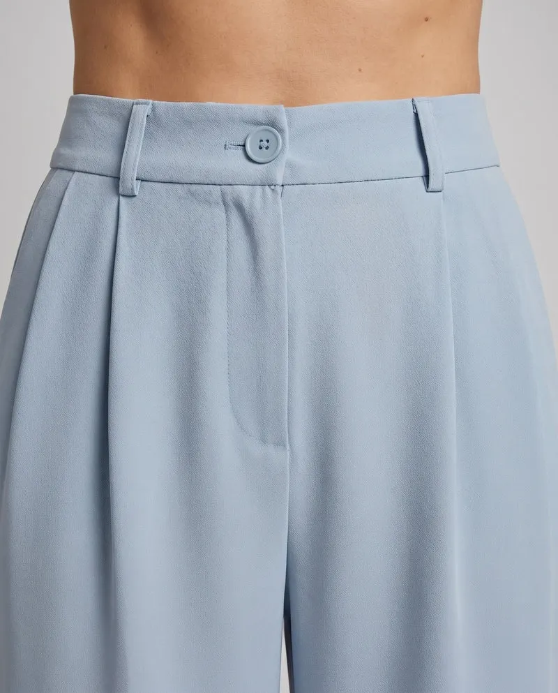 Damen Bundfaltenhose Weites Bein Bügelfalte Taillenhoch