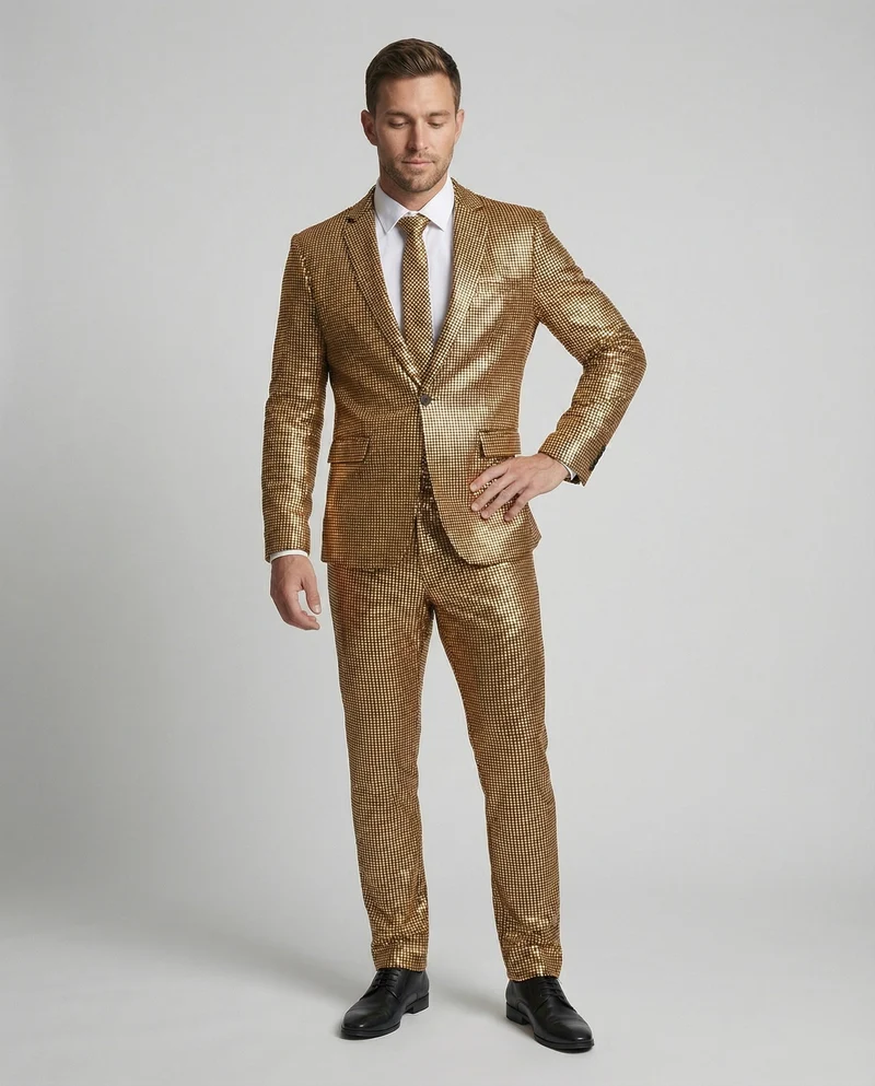 Herren Abendanzug mit Glanzmuster Slim Fit