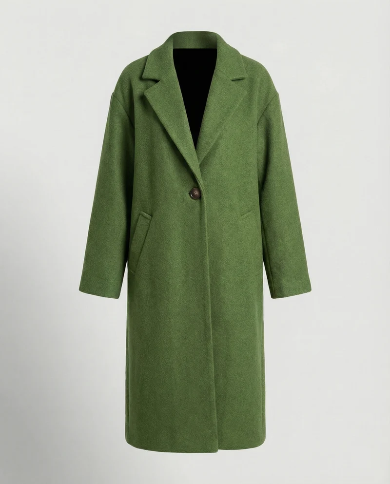 Herren Mantel Lang | Oversized Wintermantel mit Notch-Lapel & Taschen