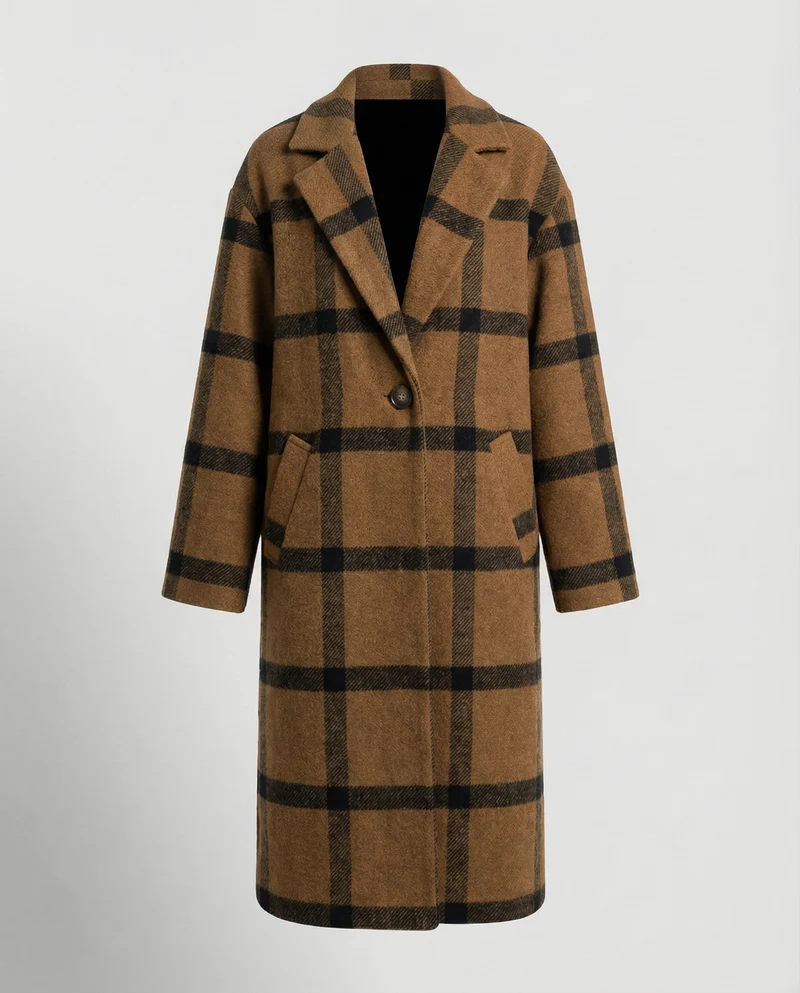 Herren Mantel Lang | Oversized Wintermantel mit Notch-Lapel & Taschen