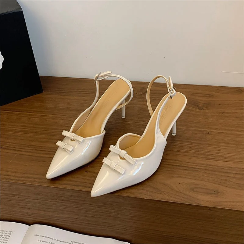 Damen elegante Slingback-Pumps mit Schleifenverzierung
