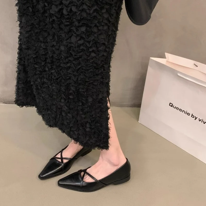 Damen elegante Ballerinas mit gekreuztem Riemchen