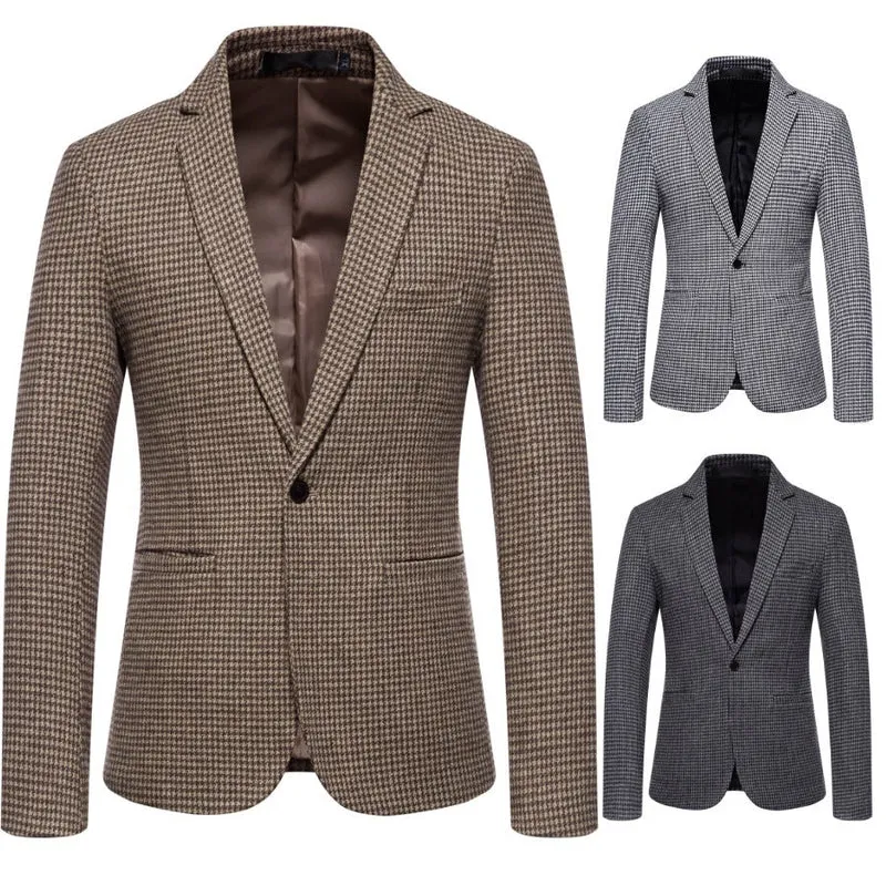 Herren eleganter Blazer mit modernem Schachbrettmuster