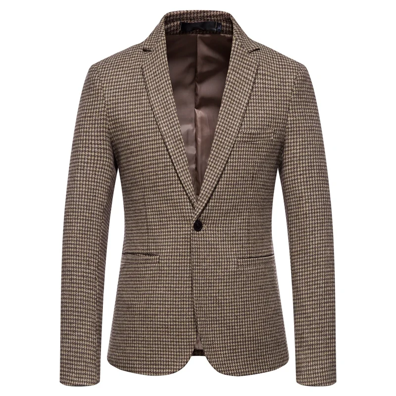 Herren eleganter Blazer mit modernem Schachbrettmuster