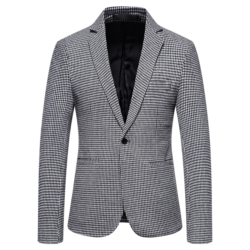 Herren eleganter Blazer mit modernem Schachbrettmuster