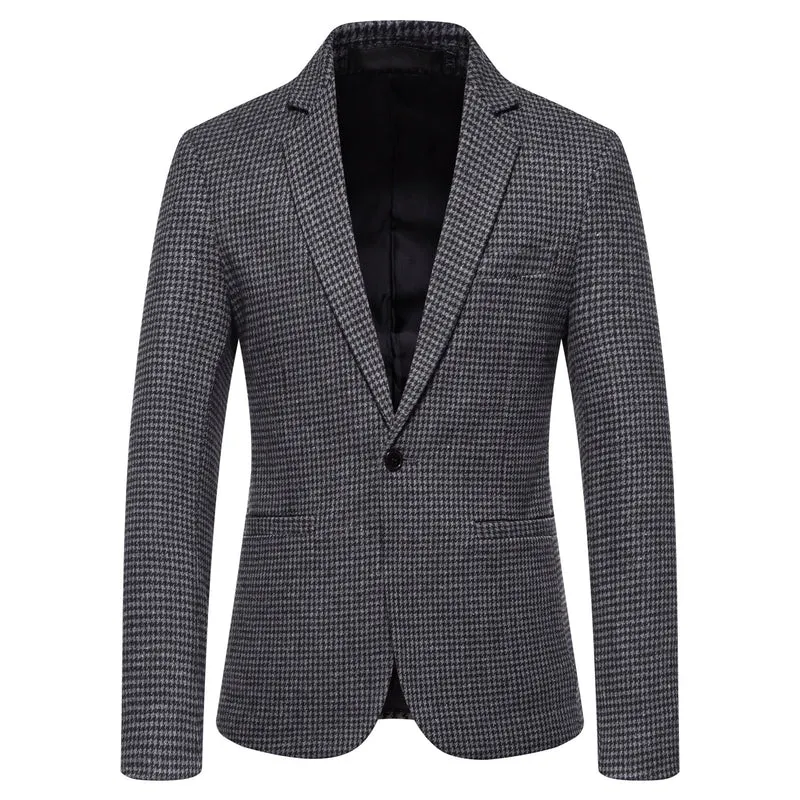 Herren eleganter Blazer mit modernem Schachbrettmuster