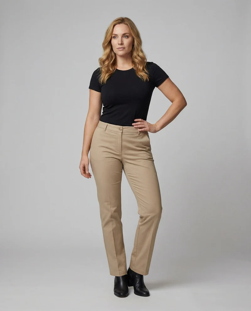 Damen Business Stoffhose mit hohem Bund