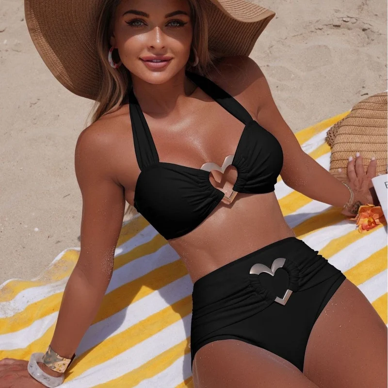Damen Hochentwickelter Push-Up Bikini mit Herz-Applikationen Nord Taschen