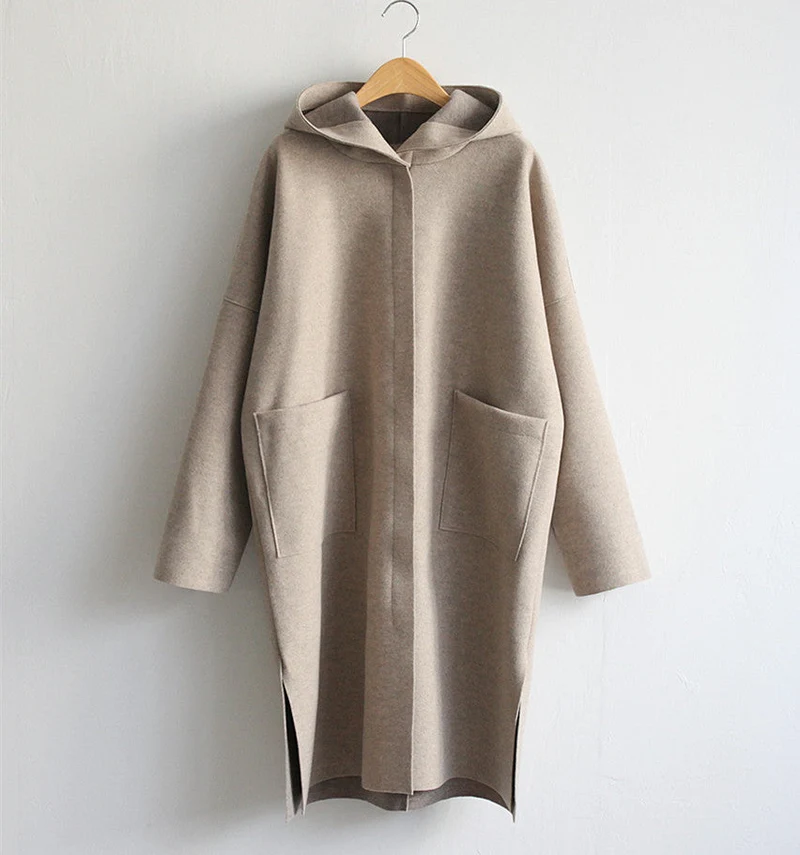Damen Mischung aus Wollmantel