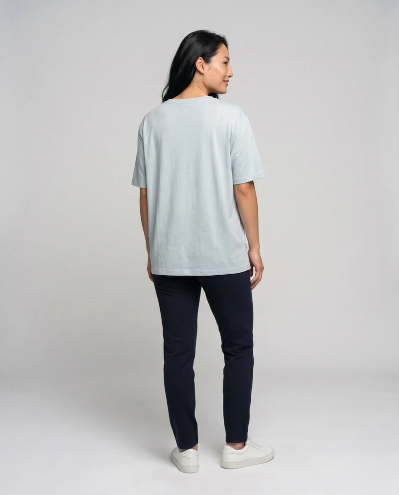 Damen lässiges V-Ausschnitt T-Shirt aus hochwertiger Baumwolle