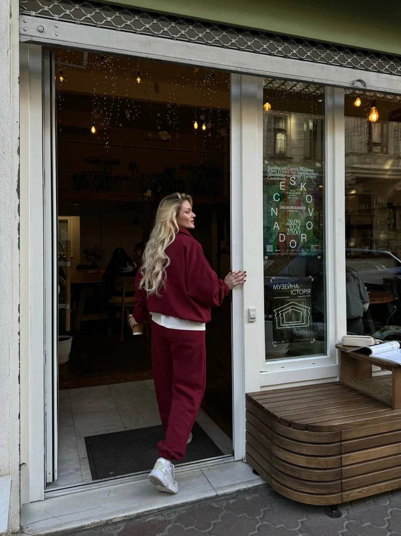 Damen Lässiger Oversized Hoodie und Jogginghose Set Nord Taschen