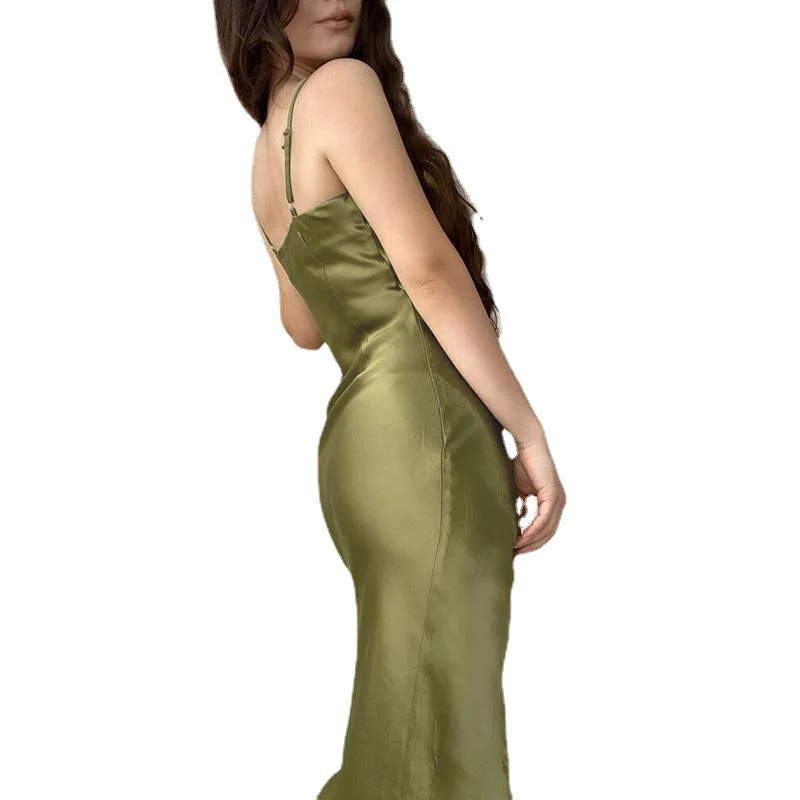 Damen elegante Abendrobe mit Drapierung und seitlichem Schlitz