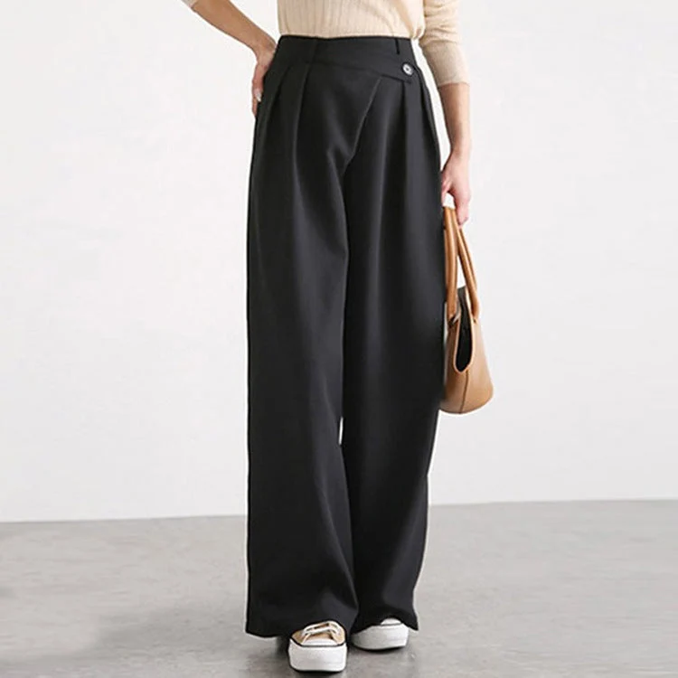 Damen Hochtaillierte weite Hose mit eleganter Faltenteilung