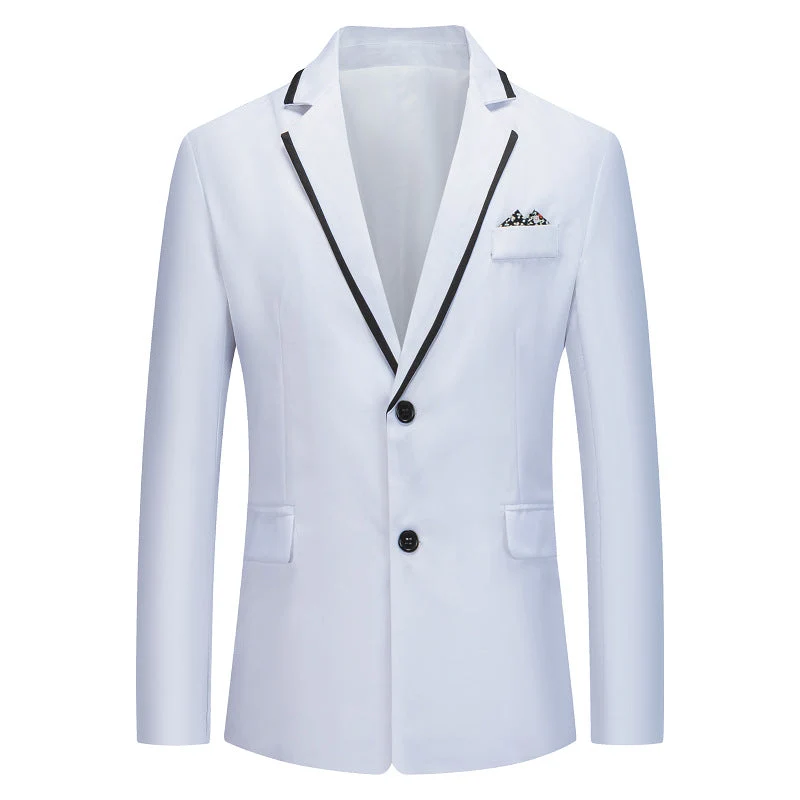 Herren eleganter smoking blazer mit kontrastierenden Details und praktischen Taschen