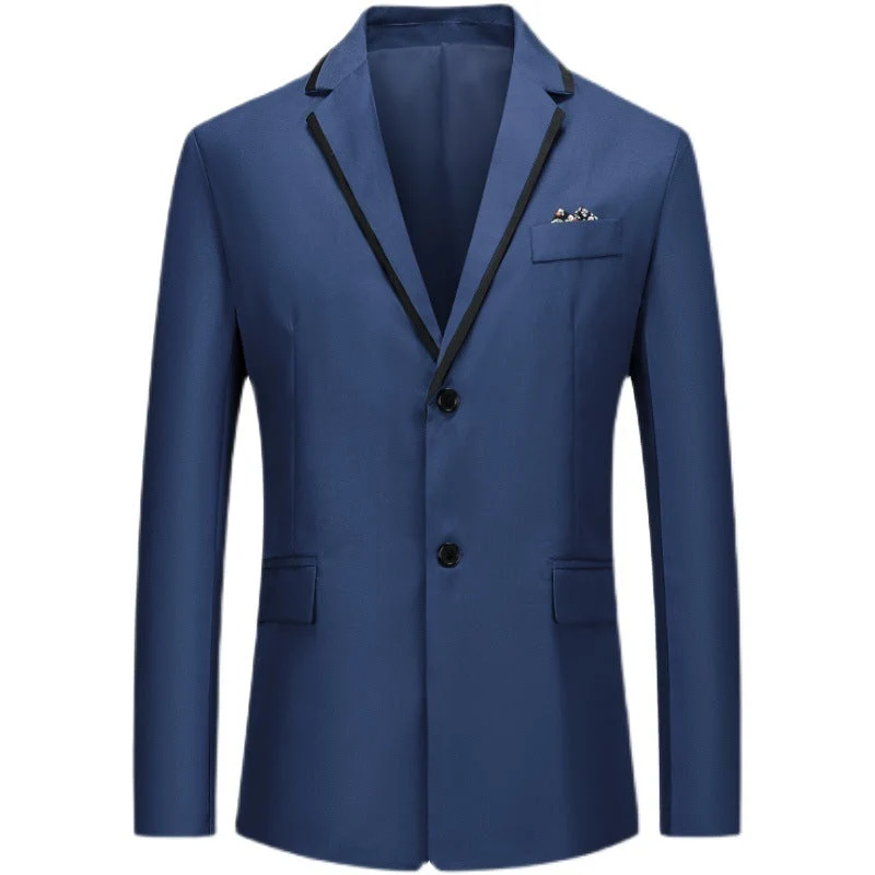 Herren eleganter smoking blazer mit kontrastierenden Details und praktischen Taschen