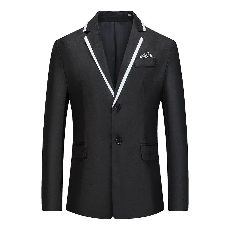 Herren eleganter smoking blazer mit kontrastierenden Details und praktischen Taschen
