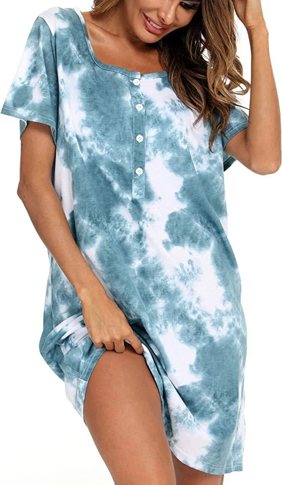 Damen Freizeit Tie-Dye Hemdkleid