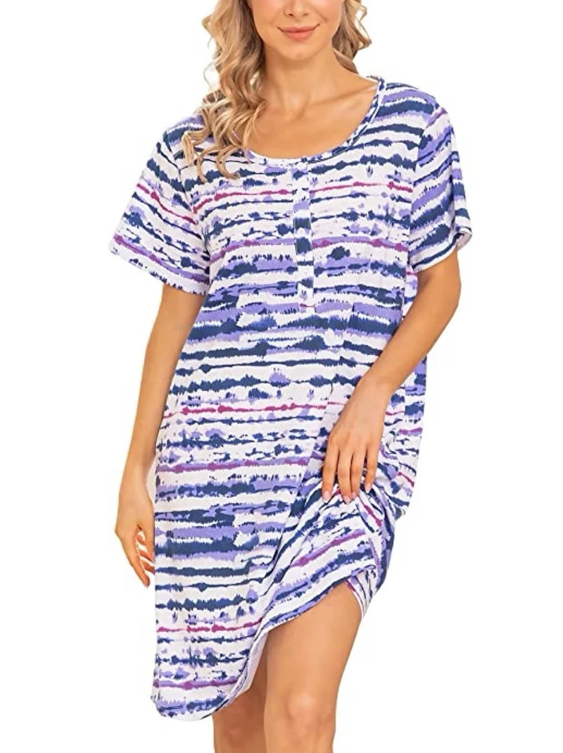 Damen Freizeit Tie-Dye Hemdkleid