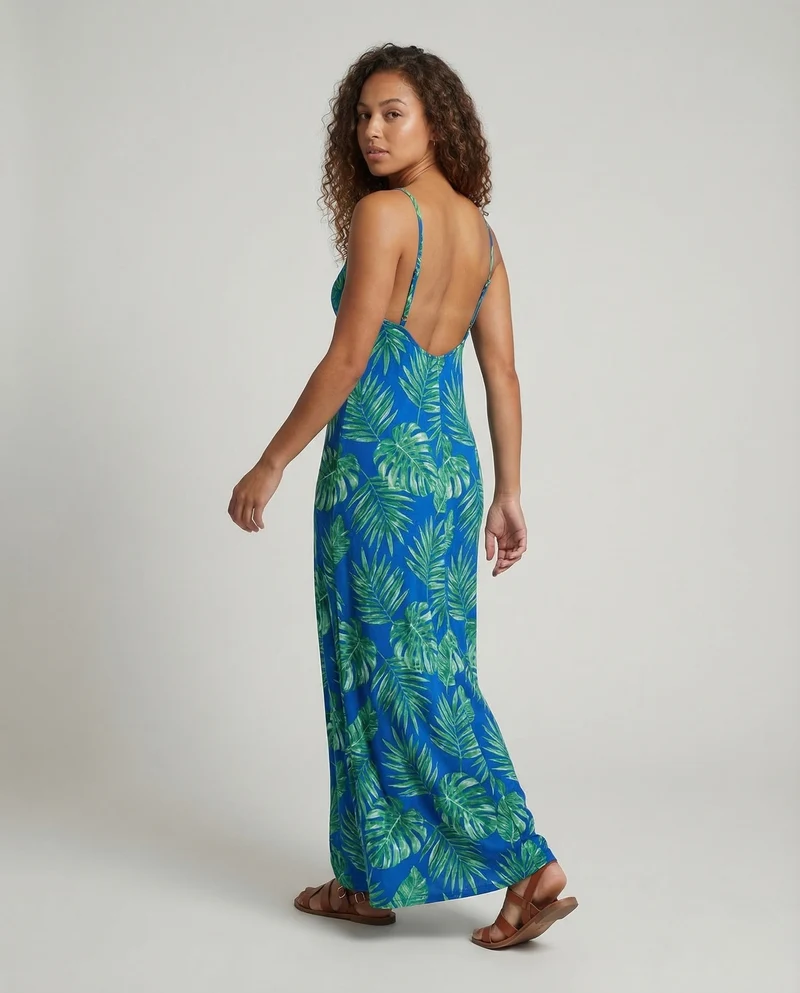 Damen Wickel Maxikleid Gürtel