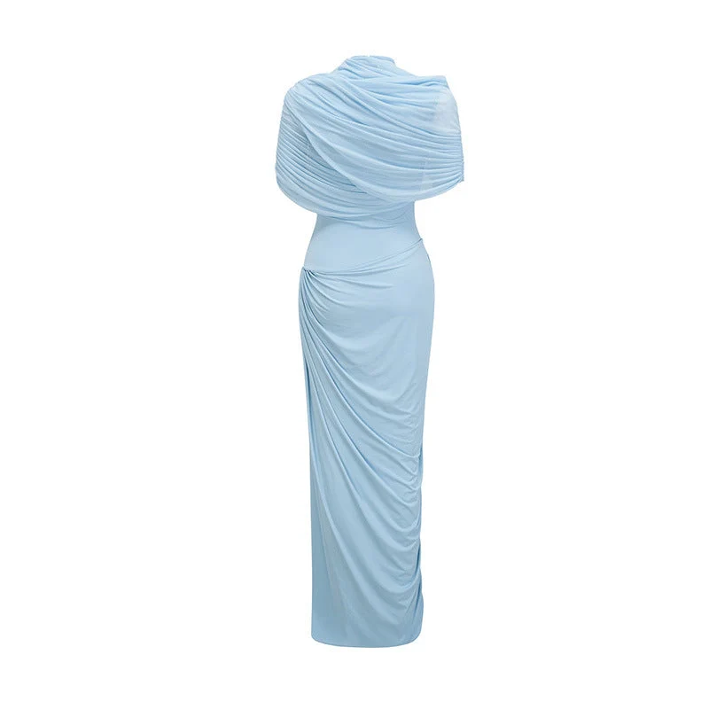 Damen Elegantes Maxikleid mit dekorativen Drapierungen