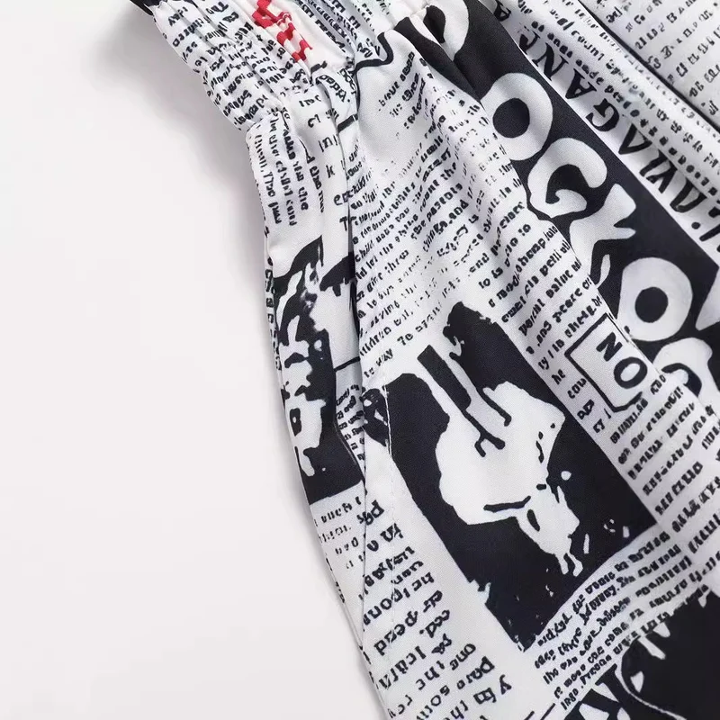 Damen Maxirock mit innovativem Zeitungsdruck Nord Taschen