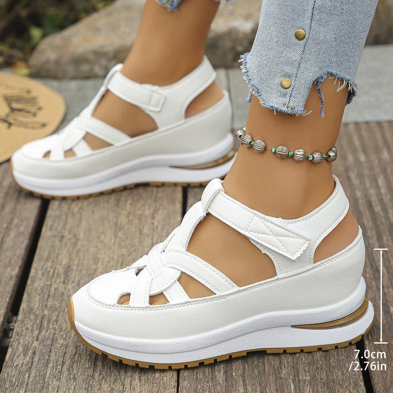 Damen Plateau-Sandalen mit verstellbarem Riemendesign und ergonomischer Dämpfung