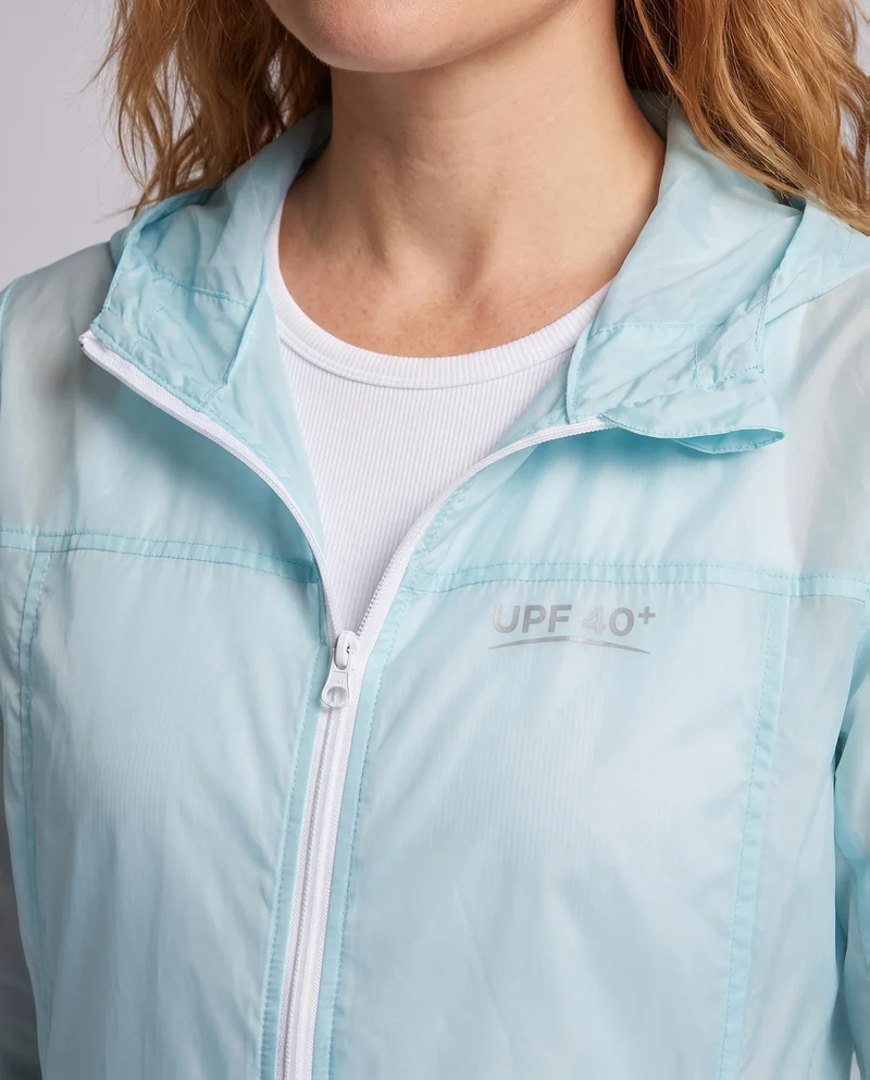 Damen nan ultraleichte Wind- und Sonnenschutzkapuzenjacke mit atmungsaktivem Mesh-Futter und Packtasche Nord Taschen