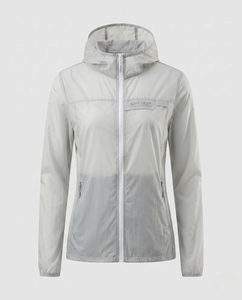Damen nan ultraleichte Wind- und Sonnenschutzkapuzenjacke mit atmungsaktivem Mesh-Futter und Packtasche Nord Taschen