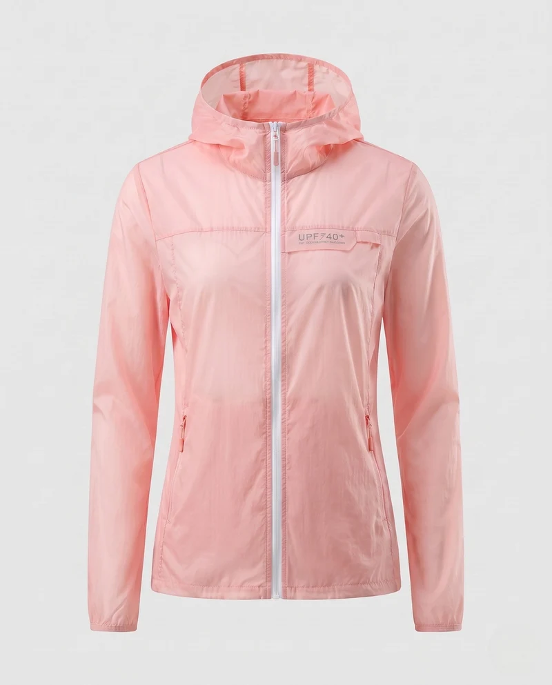 Damen nan ultraleichte Wind- und Sonnenschutzkapuzenjacke mit atmungsaktivem Mesh-Futter und Packtasche Nord Taschen