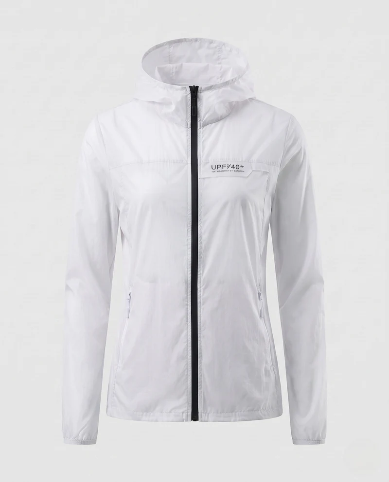 Damen nan ultraleichte Wind- und Sonnenschutzkapuzenjacke mit atmungsaktivem Mesh-Futter und Packtasche Nord Taschen