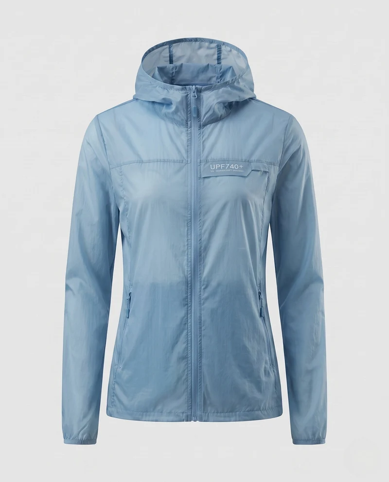Damen nan ultraleichte Wind- und Sonnenschutzkapuzenjacke mit atmungsaktivem Mesh-Futter und Packtasche Nord Taschen