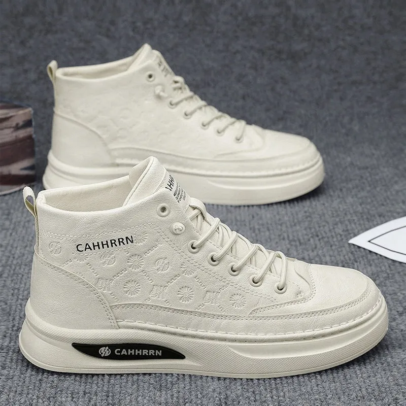 Damen Modische High-Top Sneakers mit atmungsaktiver Oberflächenstruktur