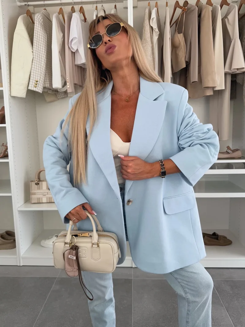 Damen oversized Blazerjacke mit modernem Schnitt und nachhaltigen Materialien