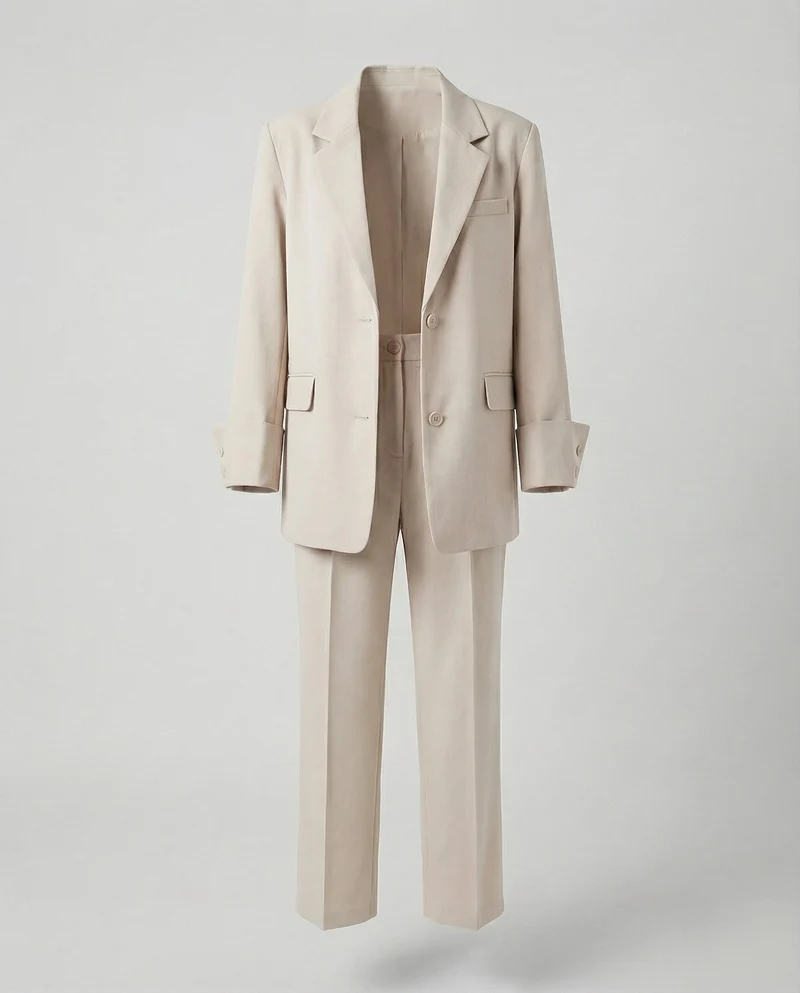 Damen Statement Weitbein Blazer-Hosen-Set