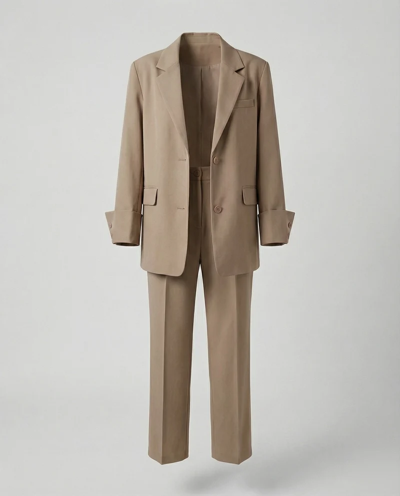 Damen Statement Weitbein Blazer-Hosen-Set
