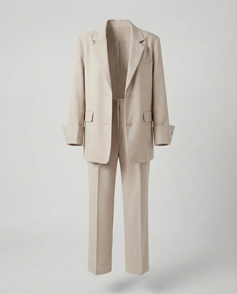 Damen Statement Weitbein Blazer-Hosen-Set