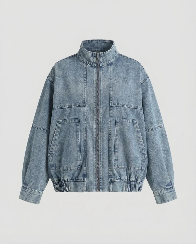 Damen Workwear-Denim-Blouson Reißverschluss