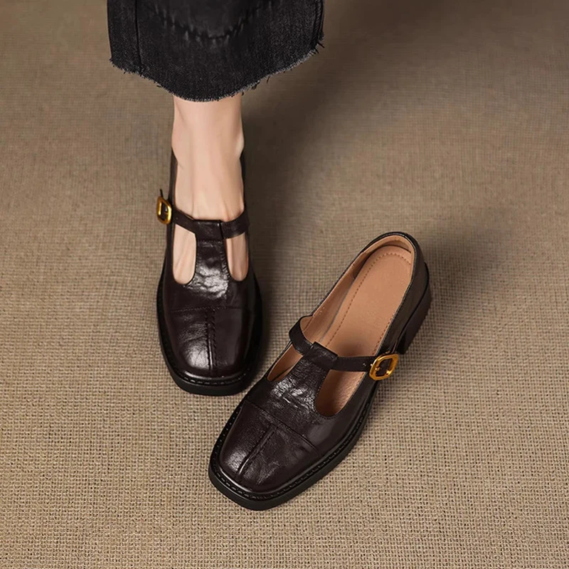 Damen Elegante Ballerinas mit modischer Schnallenverzierung
